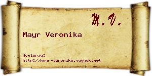 Mayr Veronika névjegykártya